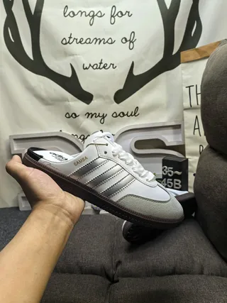 Adidas Noir Marron Supérieur Tissé Semelle Gomme Loafer 5