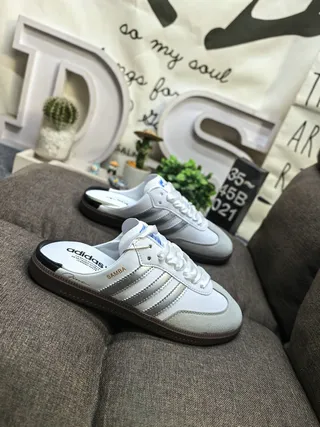 Adidas Noir Marron Supérieur Tissé Semelle Gomme Loafer 9