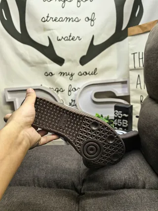 Adidas Noir Marron Supérieur Tissé Semelle Gomme Loafer 14