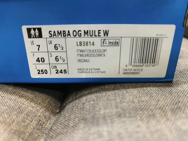 Adidas Noir Marron Supérieur Tissé Semelle Gomme Loafer 22