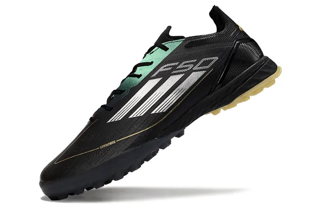 Adidas Black Gold Coupe Basse Tige Synthétique Clous Coniques Moldés Chaussures de Football pour Pelouse 3