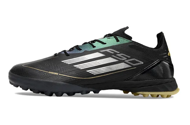 Adidas Black Gold Coupe Basse Tige Synthétique Clous Coniques Moldés Chaussures de Football pour Pelouse 7