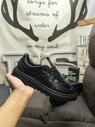 Adidas Black Gold Textured Upper Accent Sneakers 5