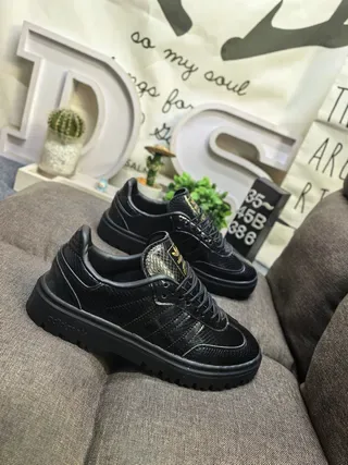 Adidas Black Gold Textured Upper Accent Sneakers 9