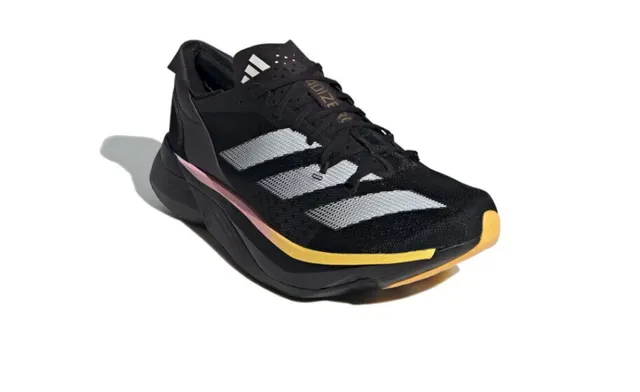 Adidas Black Gray Engineered Mesh Upper Three-Stripe Branding Running Shoes 2