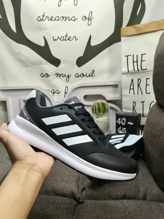Adidas Black Gray Mesh Upper Three-Stripe Side Panel Lifestyle Sneakers 14