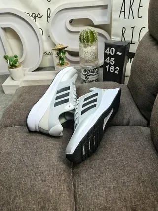 Adidas Black Gray Mesh Upper Three-Stripe Side Panel Lifestyle Sneakers 24