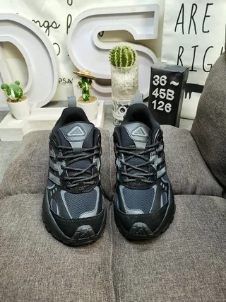 Adidas Black Gray Sole Monochrome Chunky Sneakers 10
