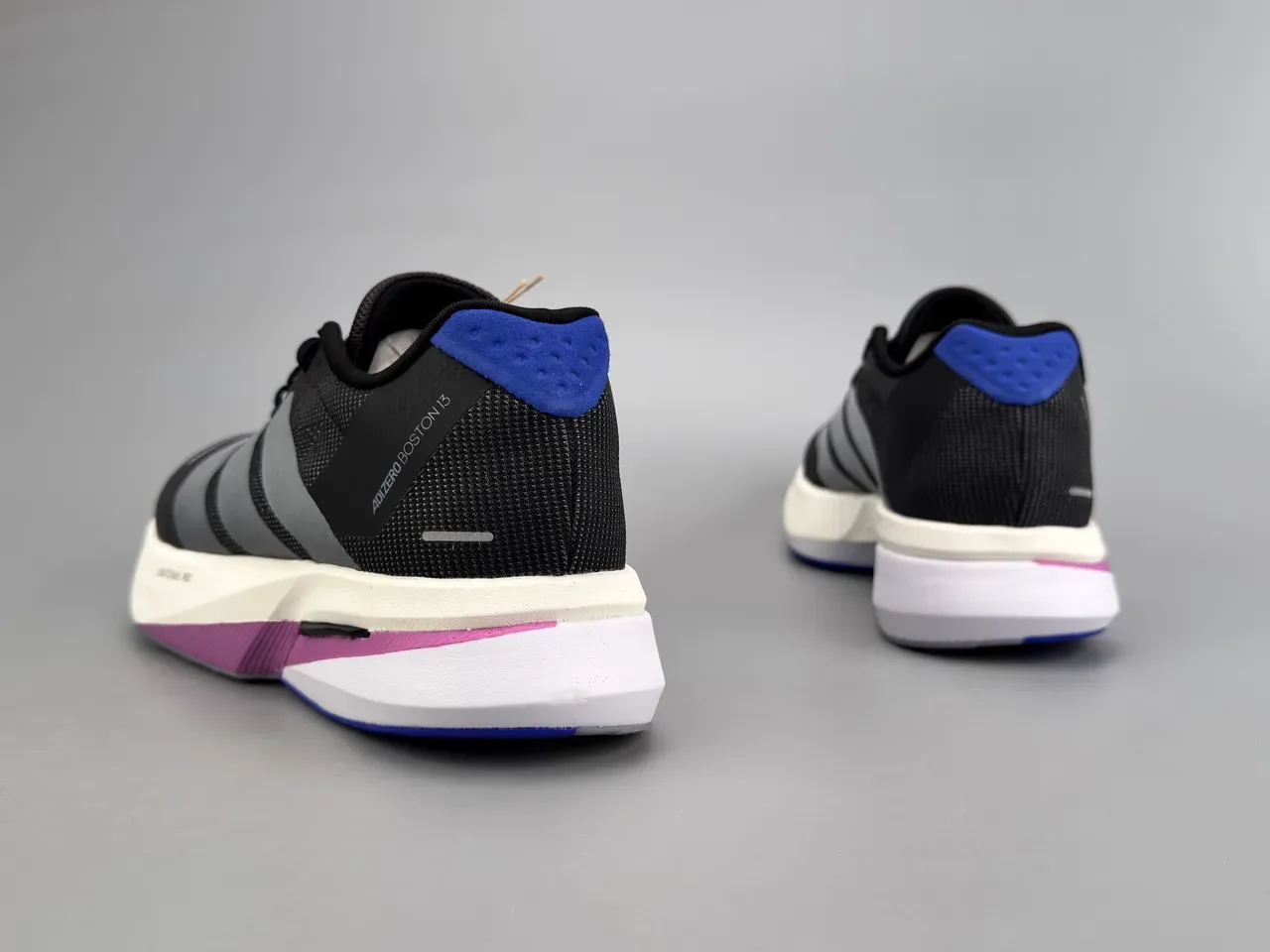 Adidas Black Purple Engineered Mesh Upper Three-Stripe Branding Running Shoes 6