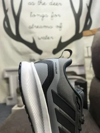 Adidas Black Silver Mesh-and-Synthetic Upper Three-Stripe Side Panel Lifestyle Sneakers 3