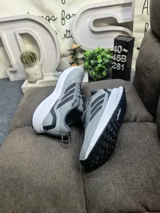Adidas Black Silver Mesh-and-Synthetic Upper Three-Stripe Side Panel Lifestyle Sneakers 6