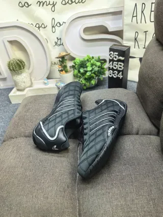 Adidas Black Silver Quilted Synthetic Upper Three Stripes Sneakers 6