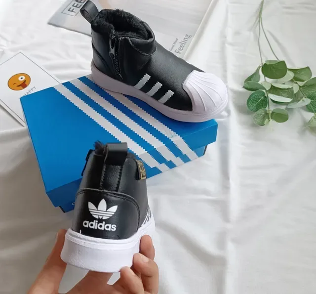 Adidas Black White High-Top Shell-Toe Lifestyle Sneakers 23