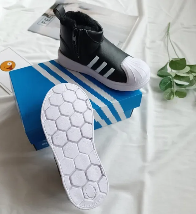 Adidas Black White High-Top Shell-Toe Lifestyle Sneakers 24