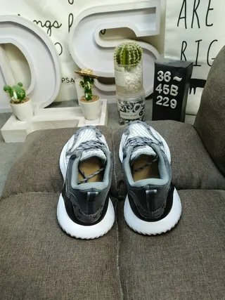 Adidas Black White Knit Upper Monogram Print Lifestyle Sneakers 8