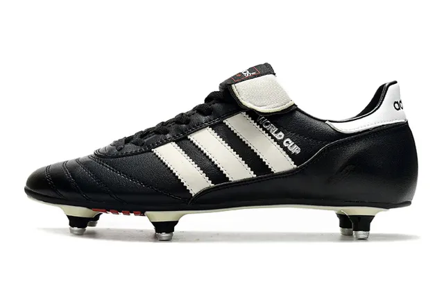 Adidas Noir Blanc Cuero Superior Trois Rayures Terrain Firme Chaussures de Football 7