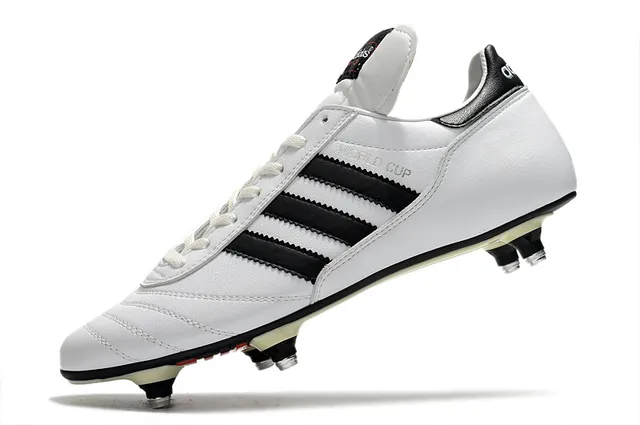 Adidas Noir Blanc Cuero Superior Trois Rayures Terrain Firme Chaussures de Football 9
