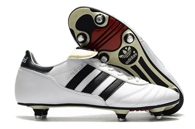 Adidas Noir Blanc Cuero Superior Trois Rayures Terrain Firme Chaussures de Football 12