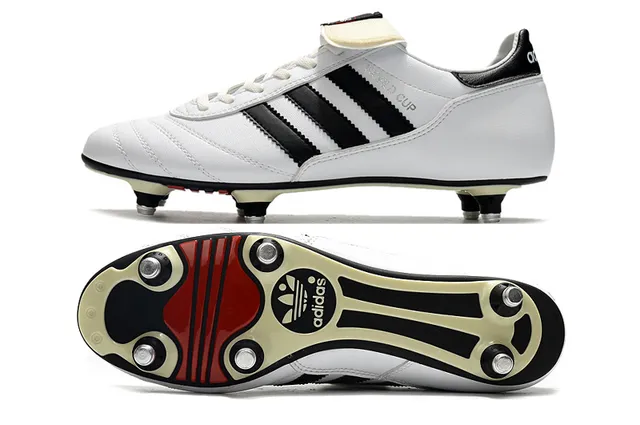 Adidas Noir Blanc Cuero Superior Trois Rayures Terrain Firme Chaussures de Football 13