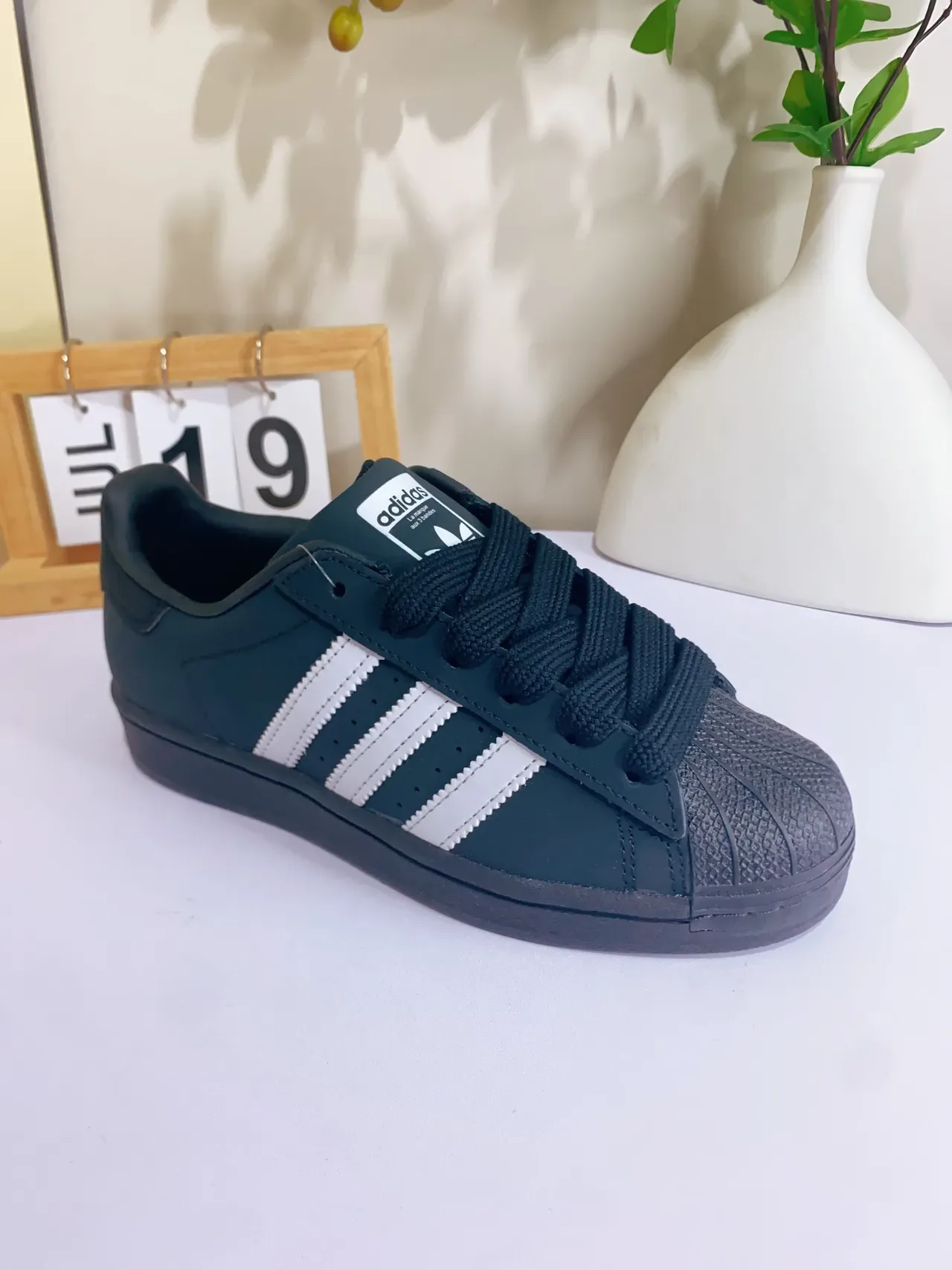 Adidas Black White Low-Top Shell-Toe Lifestyle Sneakers 5