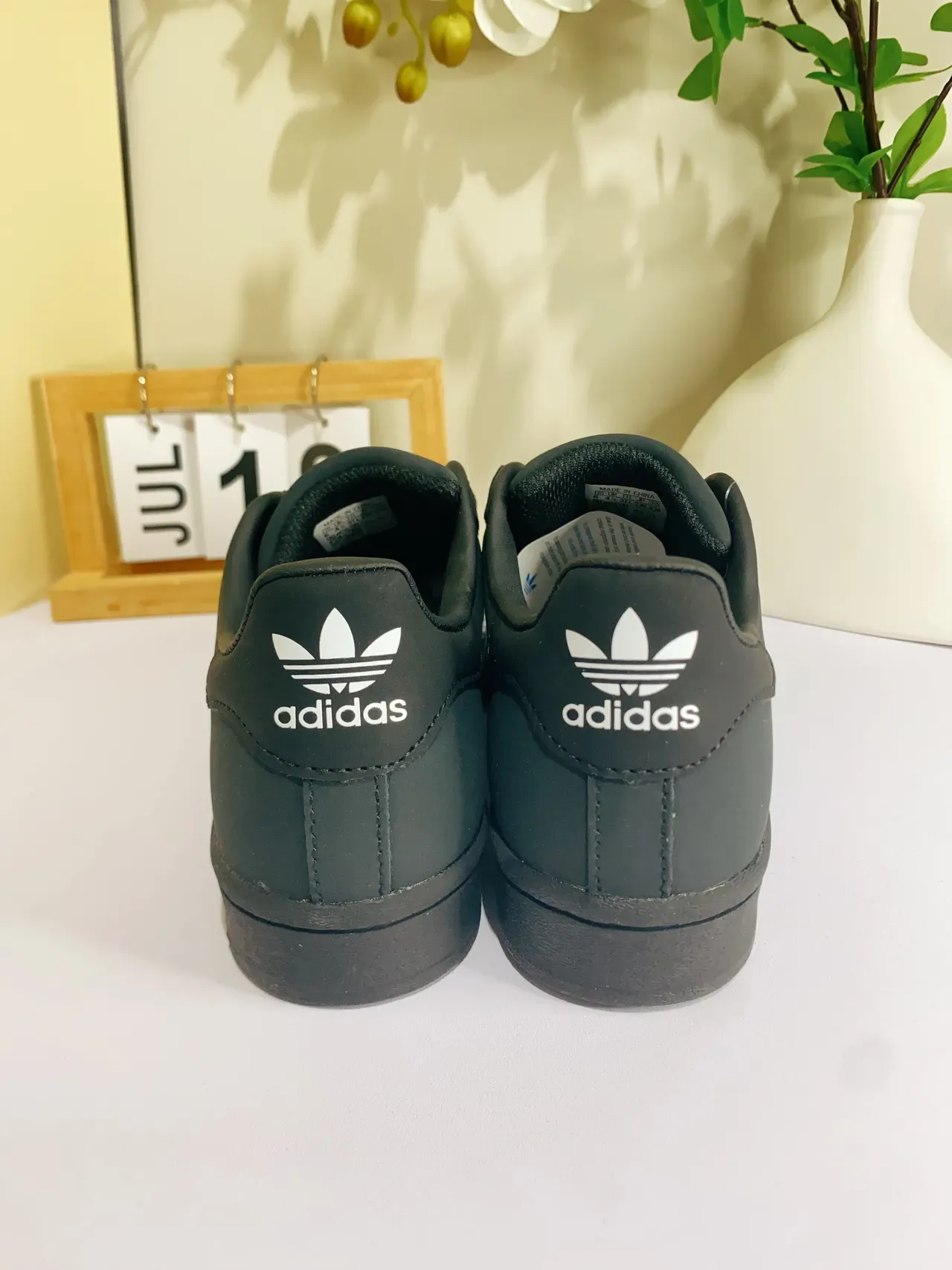 Adidas Black White Low-Top Shell-Toe Lifestyle Sneakers 7