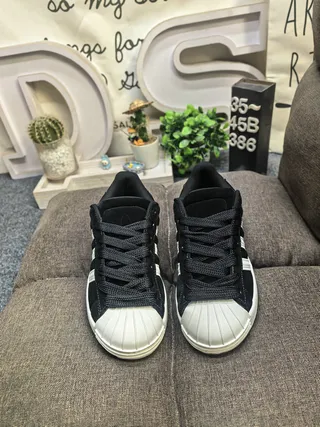Adidas Black White Low-Top Suede Upper Lifestyle Sneakers 10