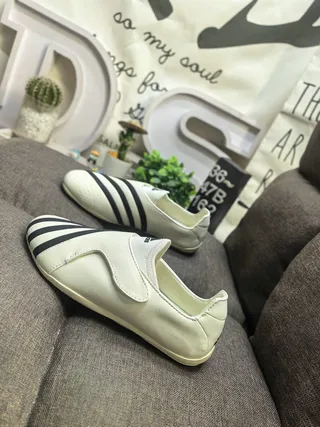 Adidas Black White Slip-On Leather Upper Loafer 17