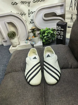 Adidas Black White Slip-On Leather Upper Loafer 20