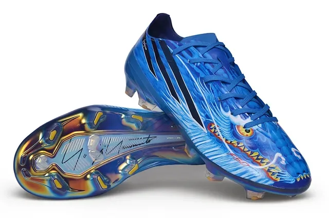 Adidas Sapatos de Futebol Azul Negro Iridiscent Sintético com Três Listras para Ground Firme 4