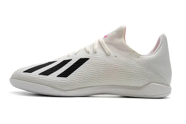 Adidas chaussures de soccer intérieur en knit bleu noir avec trois bandes 8