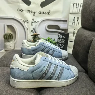 Adidas नीला भूरा शेल-टू सuede अपर लाइफस्टाइल स्नीकर