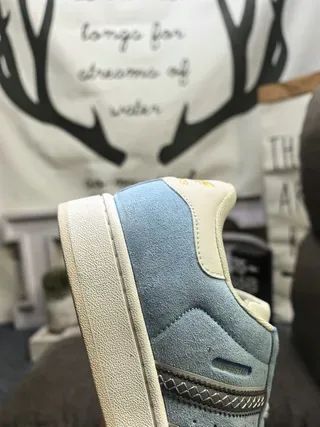 Adidas नीला भूरा शेल-टू सuede अपर लाइफस्टाइल स्नीकर 3