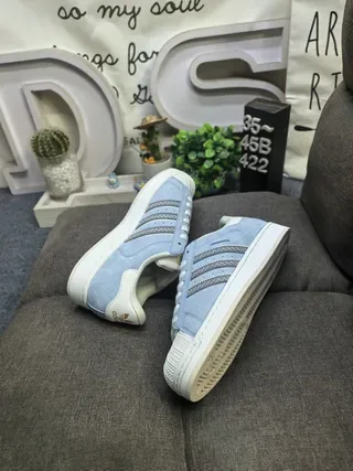 Adidas नीला भूरा शेल-टू सuede अपर लाइफस्टाइल स्नीकर 6