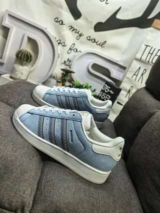 Adidas नीला भूरा शेल-टू सuede अपर लाइफस्टाइल स्नीकर 7