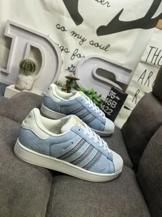 Adidas नीला भूरा शेल-टू सuede अपर लाइफस्टाइल स्नीकर 9