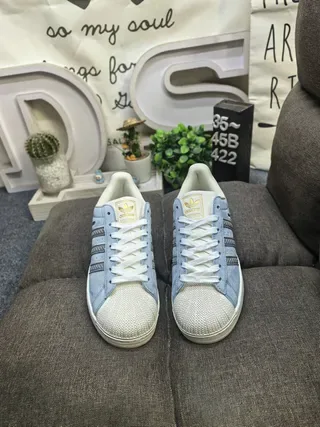 Adidas नीला भूरा शेल-टू सuede अपर लाइफस्टाइल स्नीकर 10