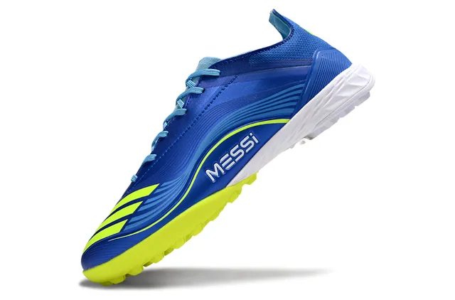 Adidas Bleu  Jaune  Bas  Coupe  Botte  Supérieur  Métallique  Pelouse  Chaussures  Football 3