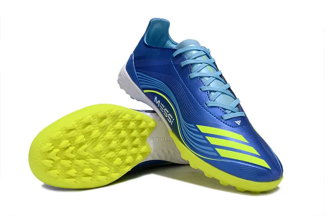 Adidas Bleu  Jaune  Bas  Coupe  Botte  Supérieur  Métallique  Pelouse  Chaussures  Football 4