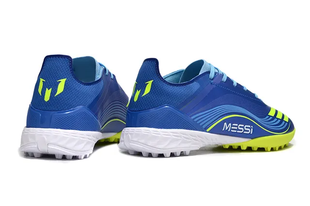 Adidas Bleu  Jaune  Bas  Coupe  Botte  Supérieur  Métallique  Pelouse  Chaussures  Football 5