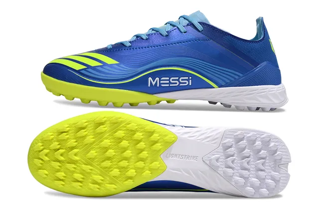 Adidas Bleu  Jaune  Bas  Coupe  Botte  Supérieur  Métallique  Pelouse  Chaussures  Football 6