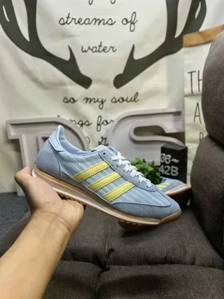 Adidas Blue Yellow Retro Runner Suede-Mesh Upper Lifestyle Sneakers 5