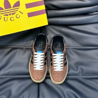 Adidas Brown Black Monogrammed Suede Three Stripes Lifestyle Sneakers