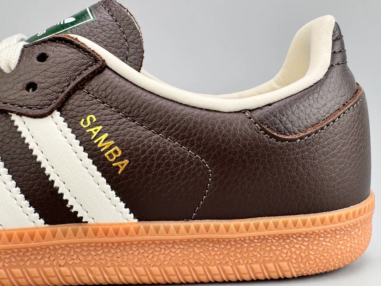 Adidas Brown White Leather Upper Three Serrated Stripes Lifestyle Sneakers 4
