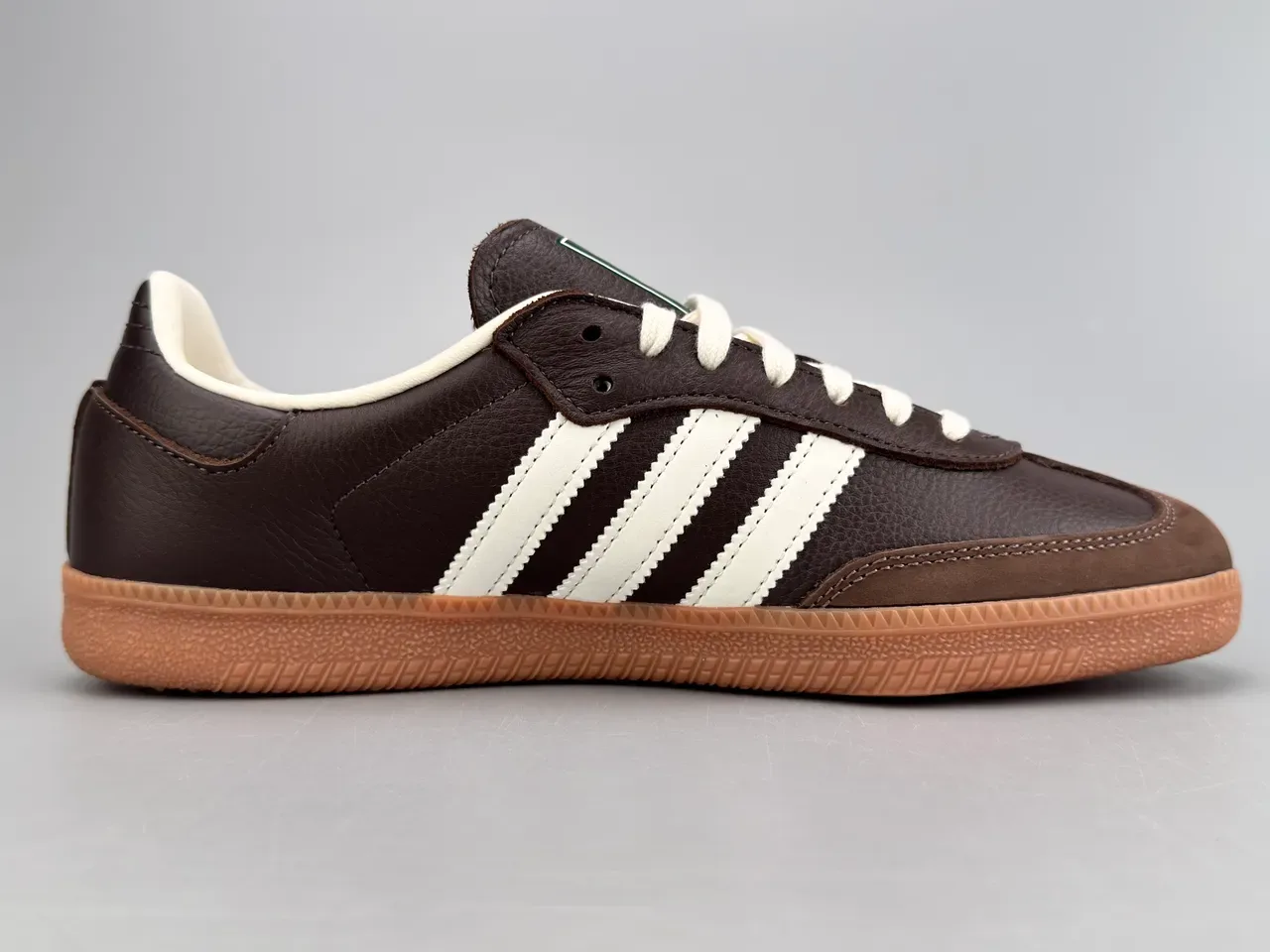 Adidas Brown White Leather Upper Three Serrated Stripes Lifestyle Sneakers 10