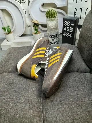 Adidas Marrom Amarelo Retro Runner Suede e Textil Parte Superior Lifestyle Sneakers 6
