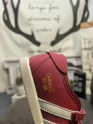 Adidas Burgundy Silver Laceless Velcro Strap Sneakers 3