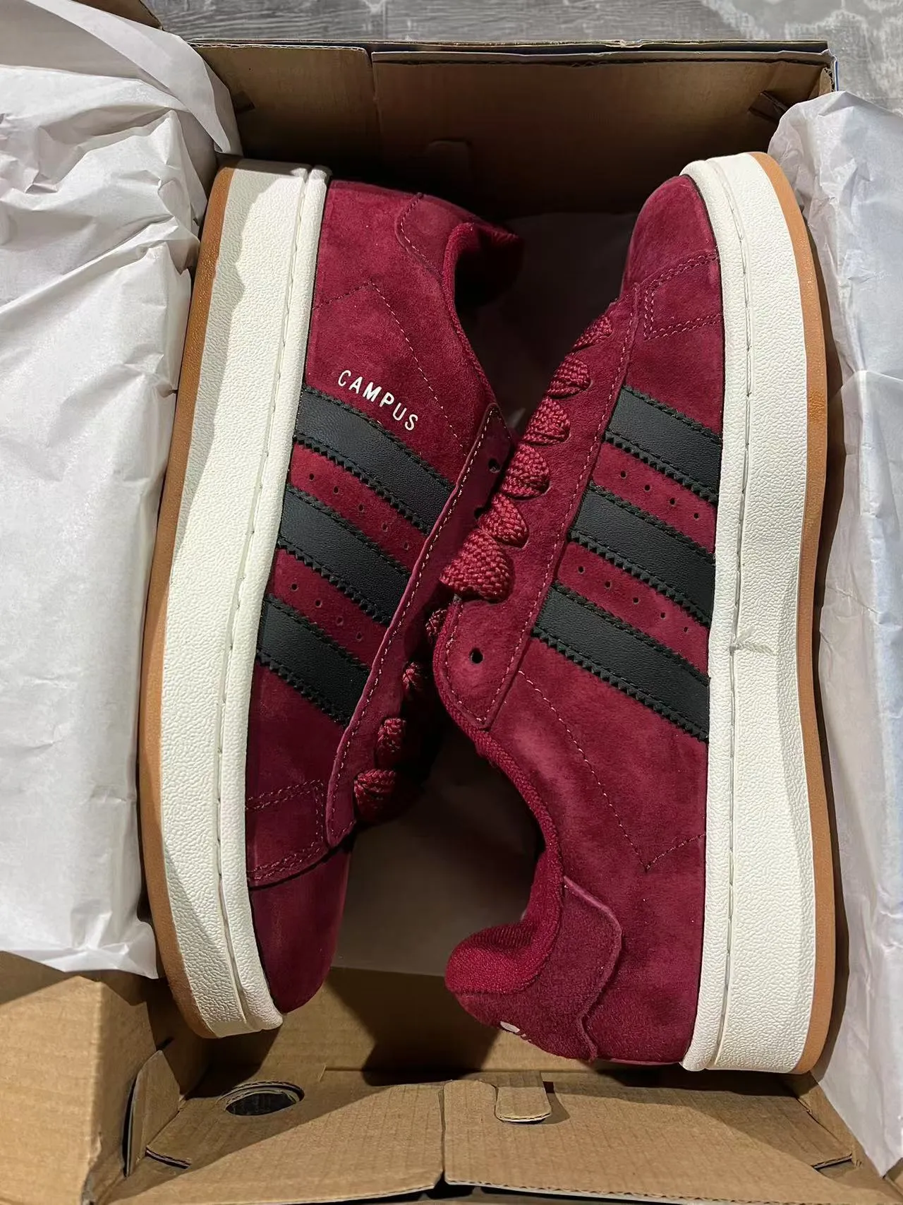 Adidas Campus Burgundy Suede Lifestyle Sneakers 9