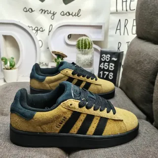 Adidas Campus Mustard Yellow and Navy Suede Lifestyle Sneakers