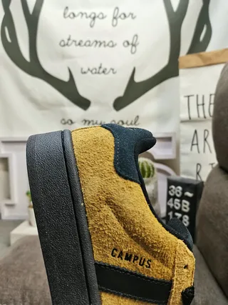 Adidas Campus Mustard Yellow and Navy Suede Lifestyle Sneakers 3