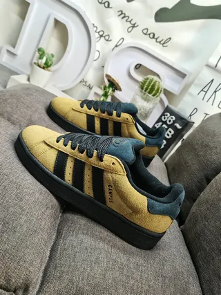 Adidas Campus Mustard Yellow and Navy Suede Lifestyle Sneakers 7